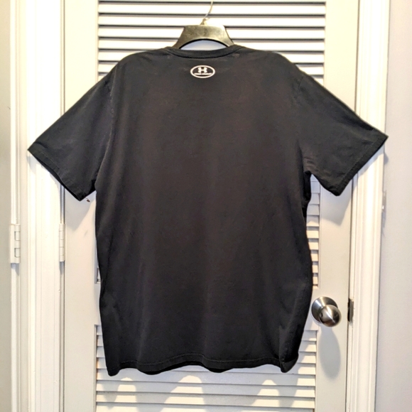 UNDER ARMOUR RUN (Spellout) Heatgear Loose Fit Athletic T-Shirt Men's XL Black - Picture 6 of 8